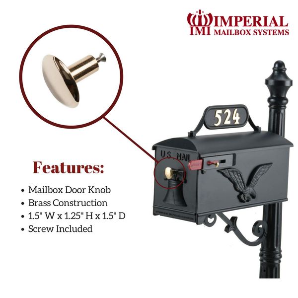 Imperial Mailbox Systems Brass Knob for Mailbox Door