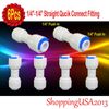 6 Pcs 1/4"-1/4" Quick Connect Straight Fitting Push In Water Filters RO System