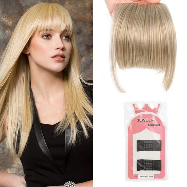 Clip in Pony Haarteil,Fringe Bangs Extension Front Hair,Fransen Haarspange in Pony,One Piece Clip in Pony,Extensions Natürliche Bangs,Bangs Clip,Bangs Clip Haarverlängerung Haarteil,Gebleichtes Blond