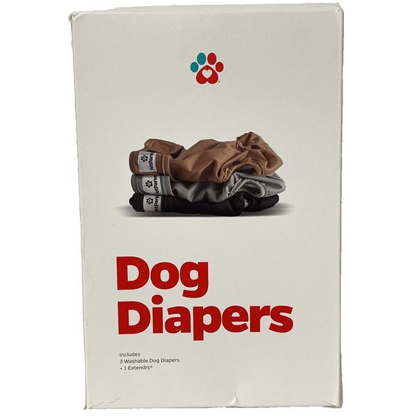 Pet Parents Washable Dog Diapers Size MEDIUM Unisex-Natural Color 3 Pack