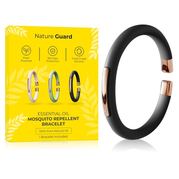 Nature Guard Mosquito Repellent Bracelet, Refillable Insect Repellent Bracelet with 6 Essential Oil Refills(2 Sticks per Pack), Deet-Free Mosquito Bands for Adults & Kids, Resealable Packaging.