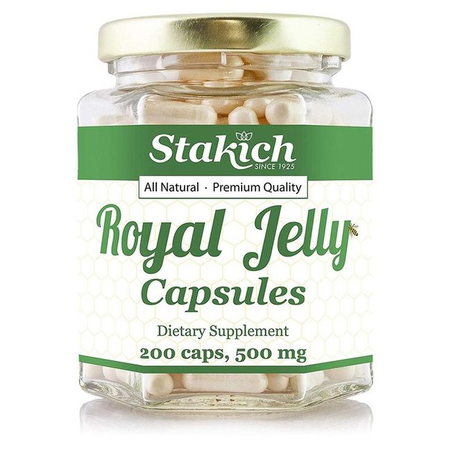 Stakich Royal Jelly Capsules 500mg 200 Capsules, 1 ea, Basic, 200 Tablets