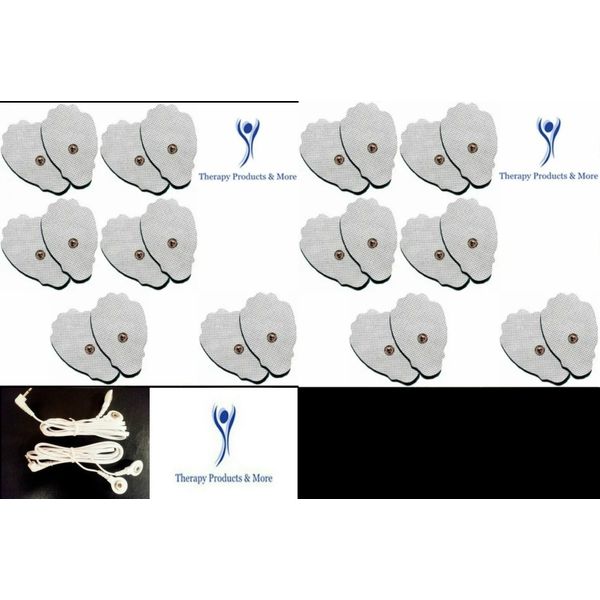 Electrode Lead Cables 2.5mm Plug Pair with 24 Massage Pads for Digital Massager