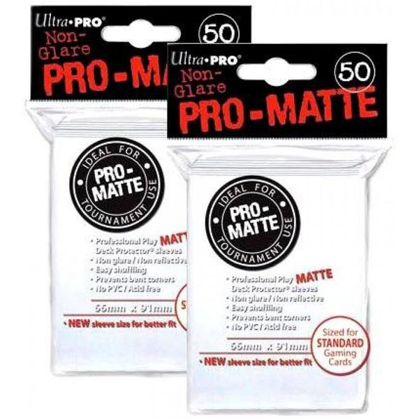 Ultra Pro PRO-MATTE (100 Count) White Deck Protector Sleeves - Magic the Gathering