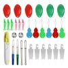 Needle Threaders Kit,32 Pcs Needle Threaders for Hand Sewing Include Fish Easy Threader,Gourd Shaped Sewing Needle Threader,Thumb Shaped Threaders for Sewing,Stainless Steel Needle Threader Tool