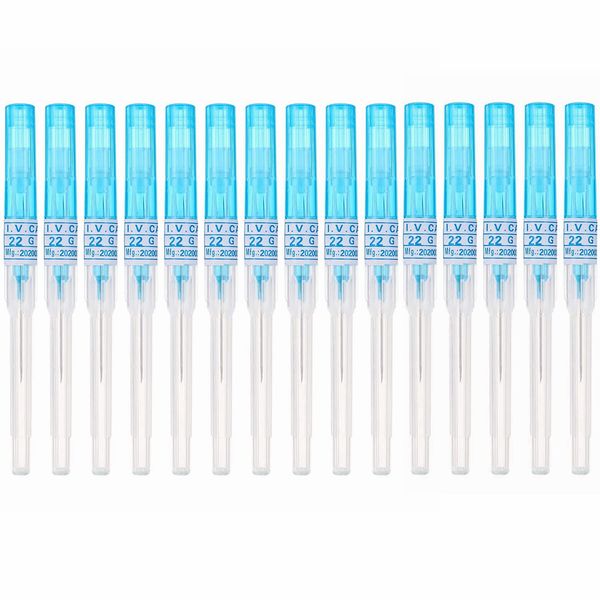 Piercing Needles,15PCS 22G IV Catheter Needles 22 Gauge Disposable Stainless Steel Hollow Body Piercing Needles for Ear Nose Belly Navel Nipple Piercing