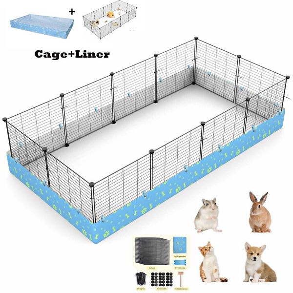 Guinea Pig Play Pen Bunny Rabbit Habitat C&C Small Animal Cage DIY Metal Grid