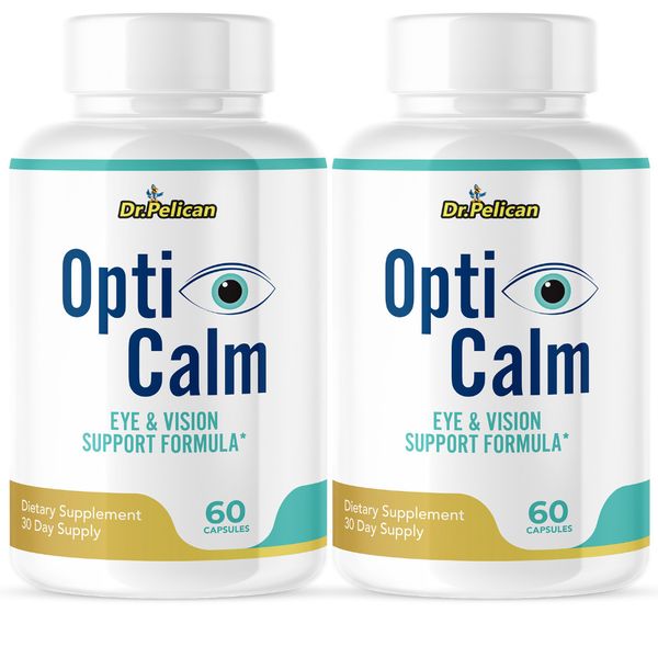 OptiCalm- Eye & Vision Support- 2 Bottles- 120 Capsules