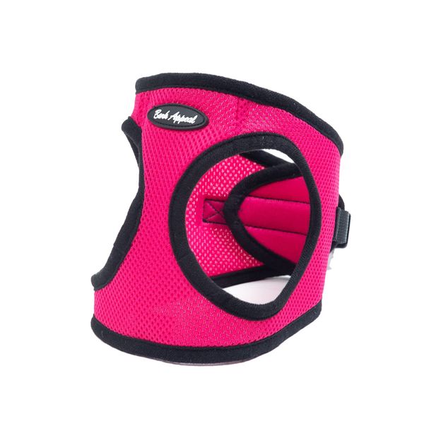 Raspberry Solid Step-in Dog Harness by Bark Appeal, Mesh Vest Harness for Dogs, Non-Choking with Adjustable Heavy-Duty Buckle for Safe, Secure Fit