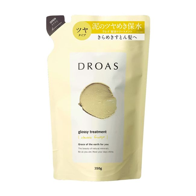 DROAS Glossy Treatment, Refill, 12.3 oz (350 g), Classic Fruity Scent, Damage, Smooth, Hair Care, Moisturizing, Mud Clay