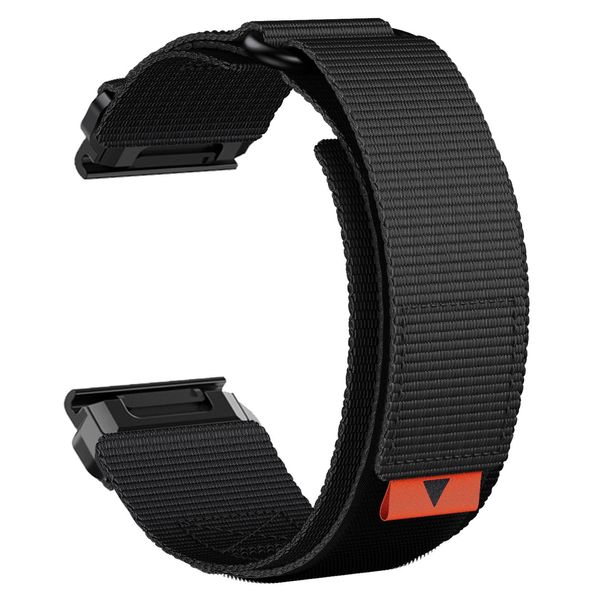 Abanen Rugged Nylon Quick Fit 22mm Watch Bands for Garmin Fenix 7 / Fenix 6 / Fenix 5 / EPIX Pro 47mm, Adjustable Weave Ballistic Nylon Webbing Wrist Band for Forerunner 955/965, MARQ (Black)