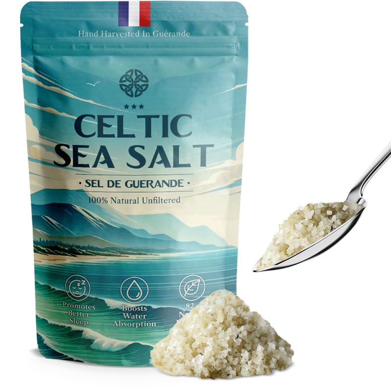 Celtic Sea Salt 500g | 100% Organic Unfiltered | 82+ Natural Minerals | Hand Harvested in Guerand...
