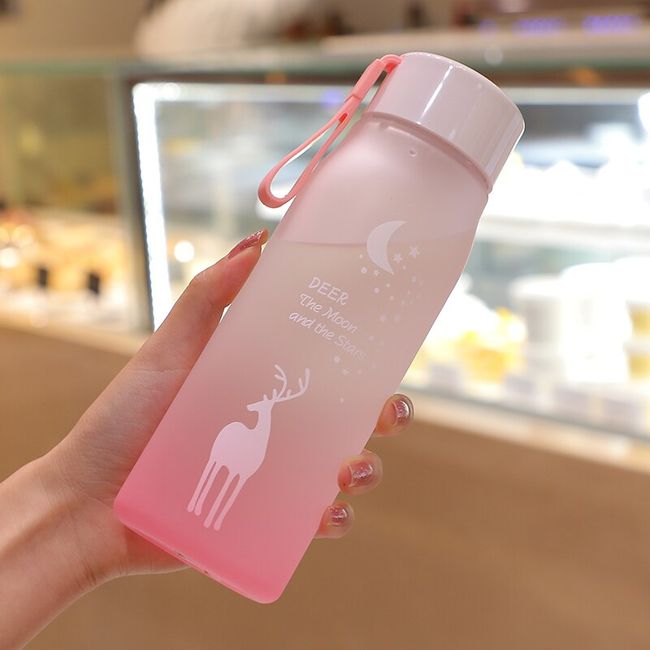 Flat Water Bottle Travel Flask Portable Travel Mug Reusable Water  Kettle(380ml)