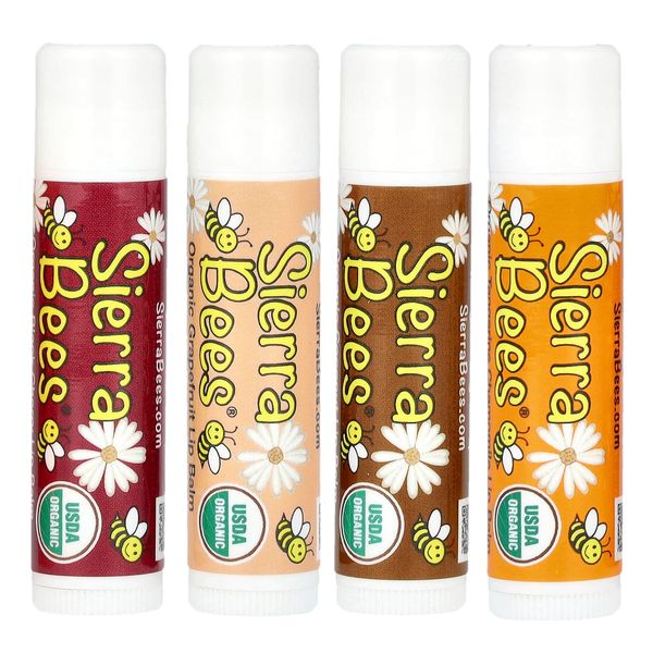 Sierra Bees Organic Lip Balms (Variety 4 PACK)