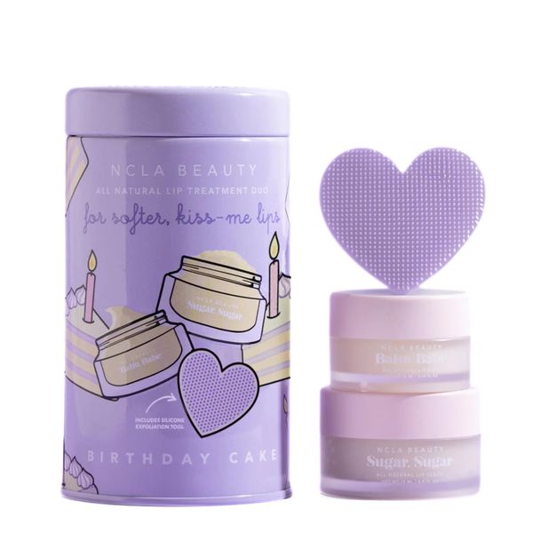 NCLA - Lip Care Set + Lip Scrubber - Birthday Cake | Clean, Natural, Non-Toxic Beauty
