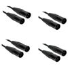 4 Patch Cable 1 ft XLR Male to XLR Male 