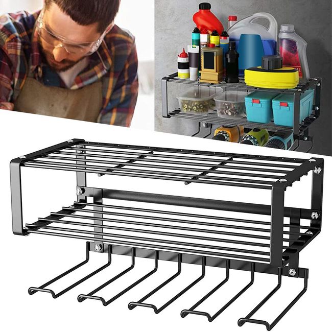 Hand Power Tool Organizer Rack Wall Mounted Floating Tool Shelf