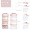 Termichy Baby Milk Powder Dispenser Pots Stackable Baby Formula Container, 2 Pack (Light Pink)