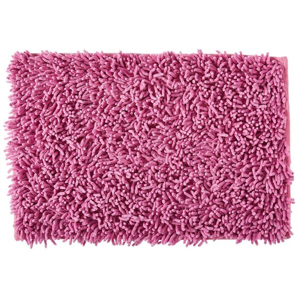 Tache Bathroom Rugs Bath Mats for Bathroom Pink Cotton Chenille High Pile 24 x 36 - Soft Absorbent Shaggy All Area Carpet Rug for Bath Room tub Shower Bathmat Kitchen Doormat, Magenta Pink 24X36