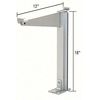 Satin Anodized 18" High Right Hand Open End Design Series Partition Post with
