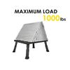 Height Adjustable Aluminum RV Steps, Solid Collapsible Step Stool (Black)