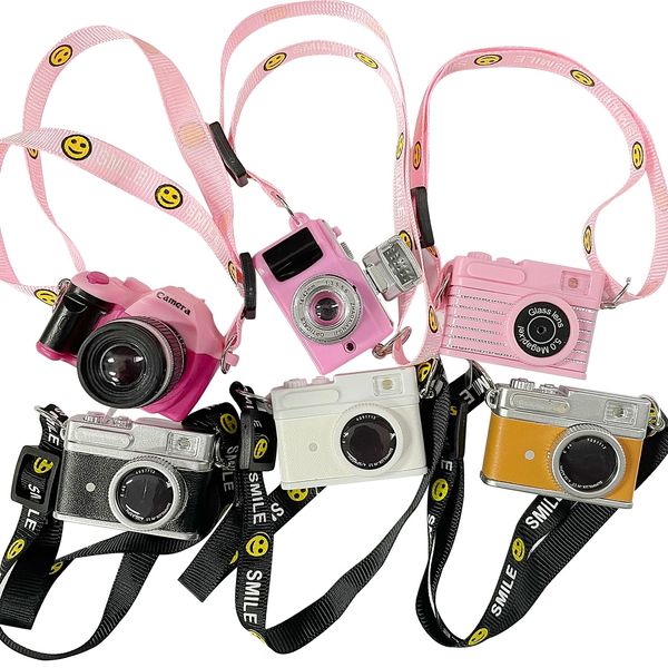 6 Pcs Digital Camera Mini DSLR Camera 1:4 Ratio, Mini Decorative Accessories Photography Props Gifts, Mini Decoration, Doll Accessories, Bag Charms