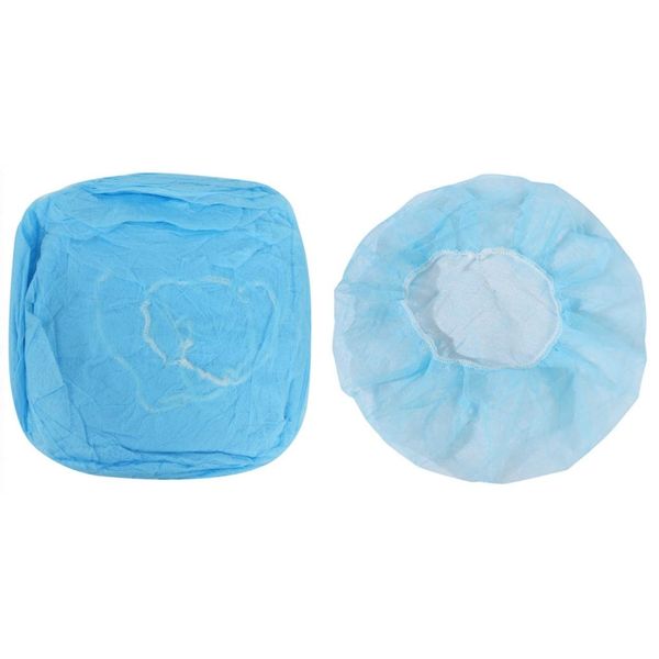 Commercial Non-woven Hair Cap Disposable, Large, Diameter 11.8 inches (30 cm), Hygienic, Food Processing Factory (200 Pieces, Blue)