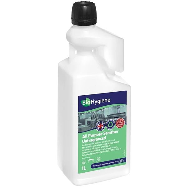 BioHygiene All Purpose Sanitiser Super Concentrate UNFRAGRANCED 1lt (Optic)