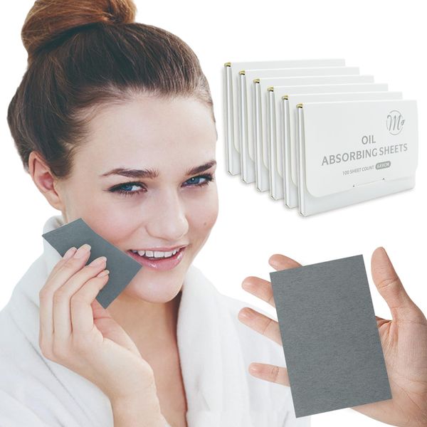 Facial Oil Blotting Paper, Natural Bamboo Charcoal Oil Blotting Paper - Bamboo Charcoal 600 Counts，Makeup Friendly Oil Absorbing Paper, Strong Oil Blotting Paper That Is Easy To Carry And Use