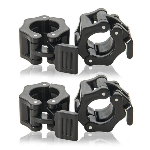 Barbell Collar 1.1 inch (28 mm) Dumbbell Collar Barbell Dumbbell Plate Stop, Barbell Clip, Compatible with Dumbbells and Screw Shafts, ABS Plastic, Set of 4, Black