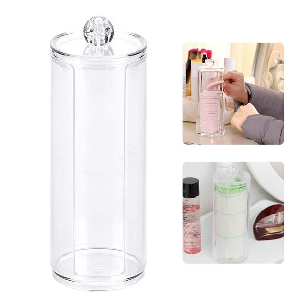 Storage Case Transparent Round, Cotton Pad Storage Case, Make Up Puff Display Storage Display Stand Prop Puff Holder Container
