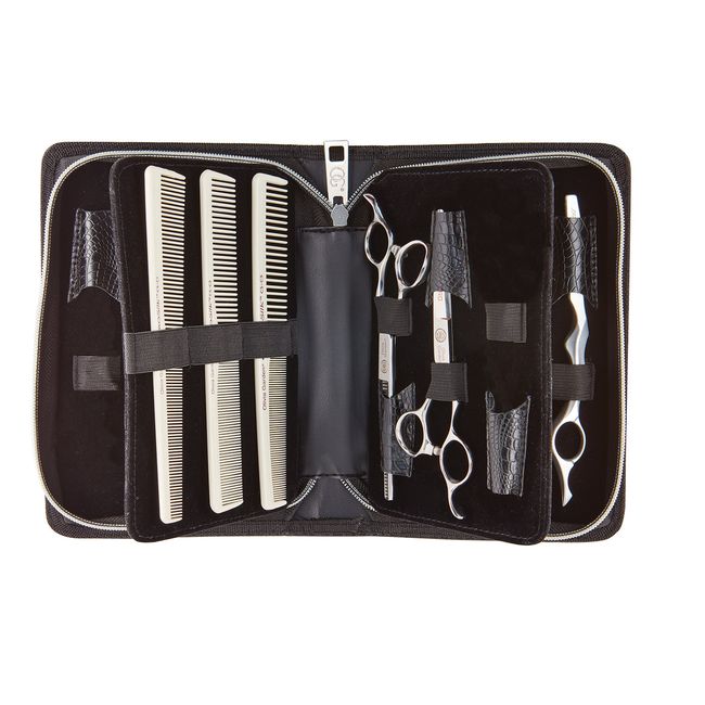 Olivia Garden SilkCutPro Professional Hairdressing Shear Large Capacity Shear Case Deal Contains Professional Hairdressing 5.75" Shear and Thinner Intro Case Contains: SKP-575LH, SKP-T635LH