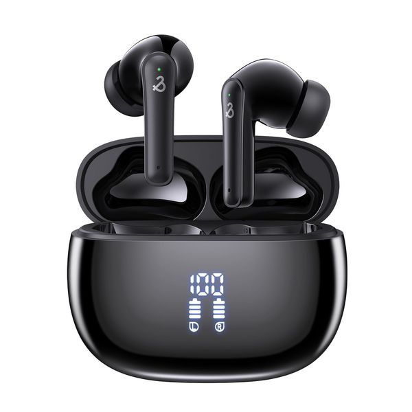 YELKUTT Wireless Earbuds, Wireless Headphones with HiFi Stereo Deep Bass Ear Buds, Bluetooth 5.3 Headphones with 6 ENC Noise Cancelling Mic, 50H Playtime, Earphones Dual LED Display, IPX8 Waterproof