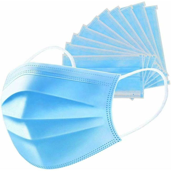 Nifola Disposable Ear loop Nose Clip Face Mask Blue 3 Ply Soft Fabric FGM12100