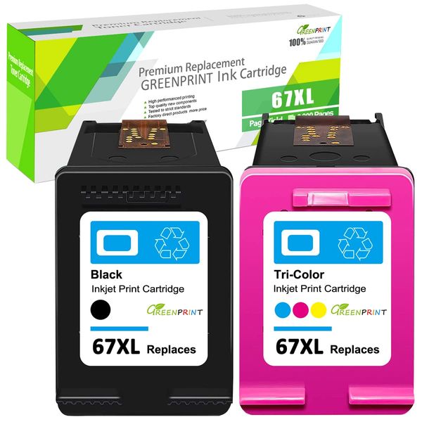 1 Pack 67XL 67XL Remanufactured Remanufactured Ink Cartridge (Black+3 Colors) High Capacity Indicator for HP 6020 6052 6055 6058 6075 6420 6452 6455 6458 1255 2732 2752 2755 4140 4152 4155 4158 Printer