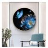 Cross Stitch, Circle, Blue, Butterfly, Lotus, C0260