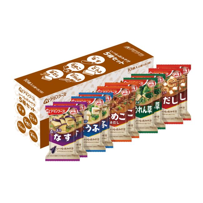 Amano Foods Miso Soup, Set of 5, Assorted 10 Pieces