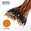 sourcing map 50pcs 3mm LED Diode Lights, Orange Light DC 12V Pre-Wired Small Emitting LED Light High Brightness