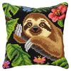 Orchidea Cross Stitch: Cushion Kit, Sloth, 40 x 40cm