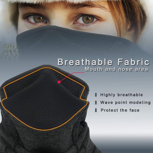 Neck Warmer Snoods, Neck Gaiter Tube, Multifunctional Winter Face Scarf with Mouth Breathable Mesh for Motorcycle, Ski, Hiking, Cycling, and Other Outdoor Sports,for Men Women