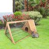 Outside Triangle Shaped Wooden Protective Pet House w/ Ventilating Wire, Yellow