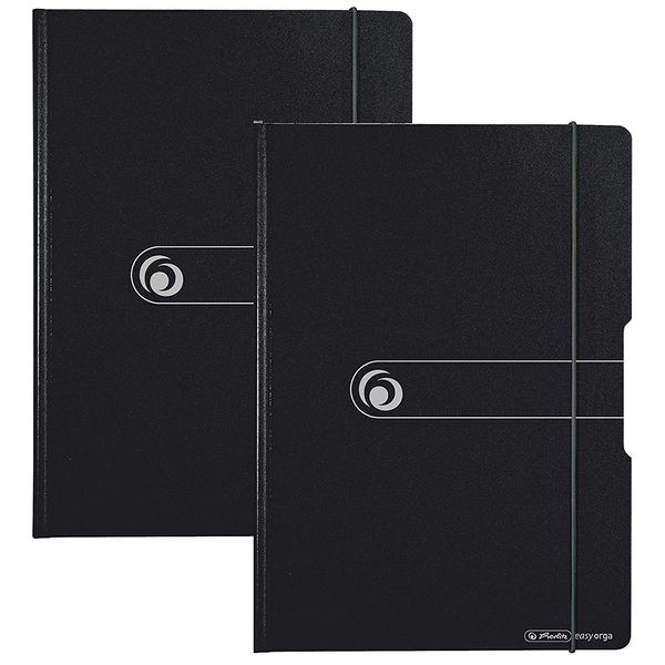 Herlitz 11217221 Clipboard Folder PF A4 (Pack of 2, Black)