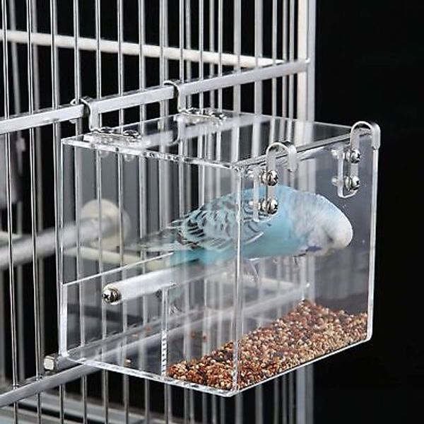 Bird Feeder Seed Catcher Tray Hanging Cup Food Dish for Cage for Small Birds ...