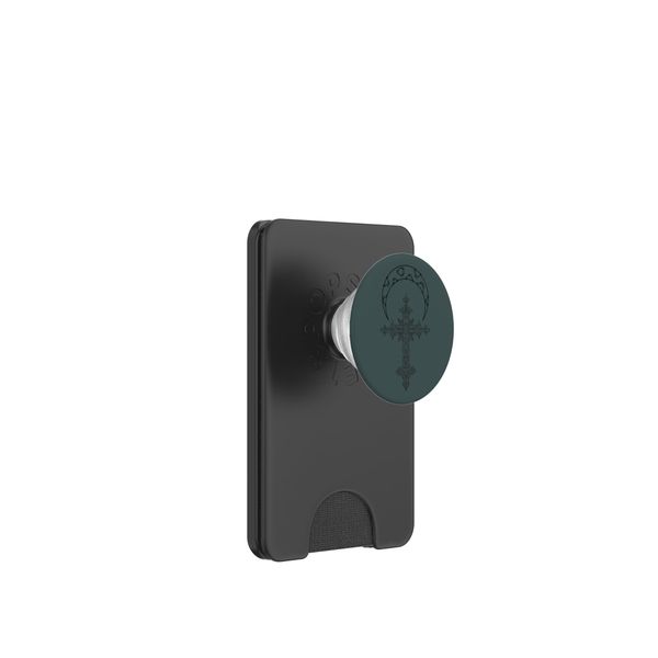 Alternative Gothic Cross Crescent Moon PopSockets PopWallet for MagSafe