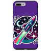80s Pixel Art Rocket Flying Through Space Retro 8-Bit Style Case for iPhone 7 Plus/8 Plus