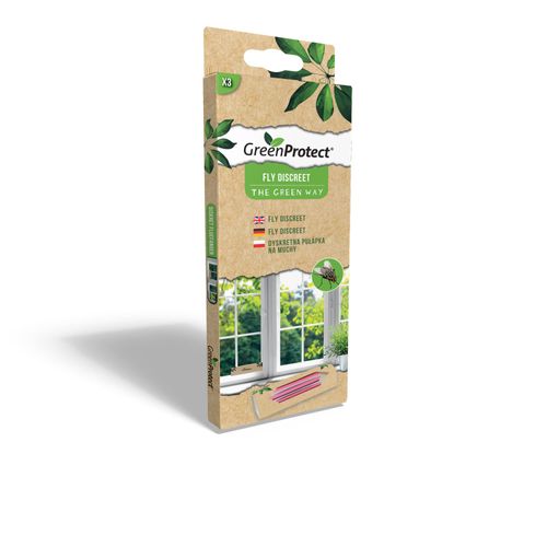 Green Protect Fly Discreet Insect Trap - Eco Friendly - Window Frame - Multipurpose, 3D Pattern - Trap Insects Easily - Easy to Clean - Pack of 3
