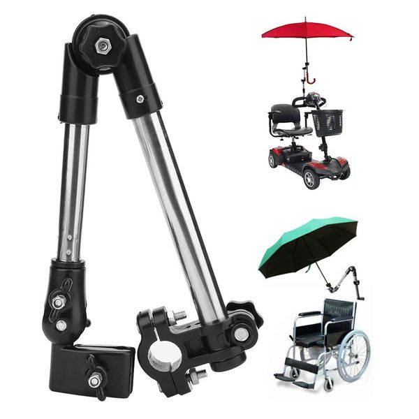 Wheelchair Umbrella Bracket Wheelchair Accessories, Umbrella Mount Holder 360° Adjustable Bike Umbrella Stretch Mount Stand Holder Baby Stroller Wheelchairs Wheelchair Umbrella