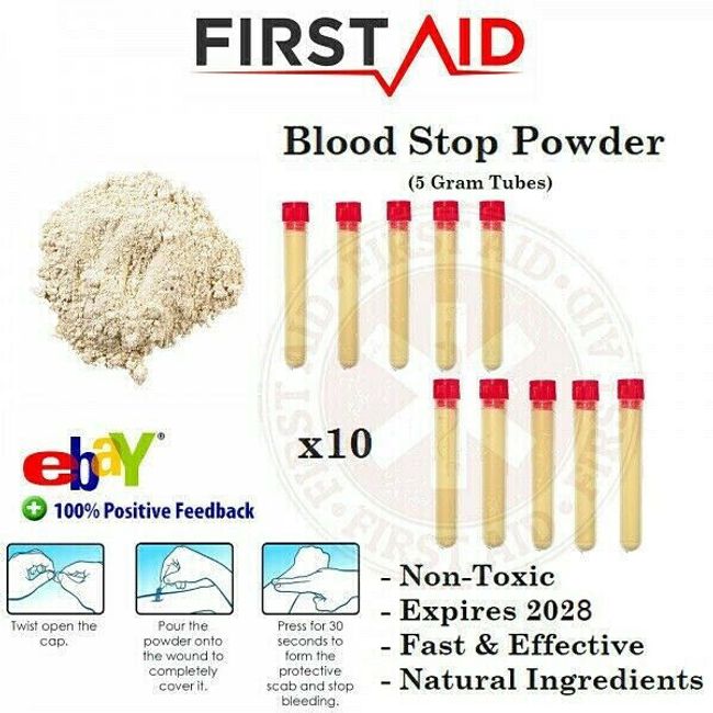 Blood Clot Powder - 100% Organic Plant Based - First Aid Wound Seal Powder