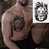6 Sheets Lion Tiger Temporary Tattoo Stickers, Lion Tiger Face Fake Tattoo Stickers, Black Sketch Realistic Lion Tiger Totem For Men Women