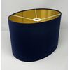 Navy Blue Velvet Brushed Gold Oval Lampshade